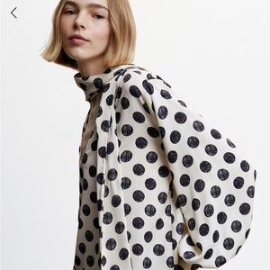 Mango Black Polka Dot Blouse